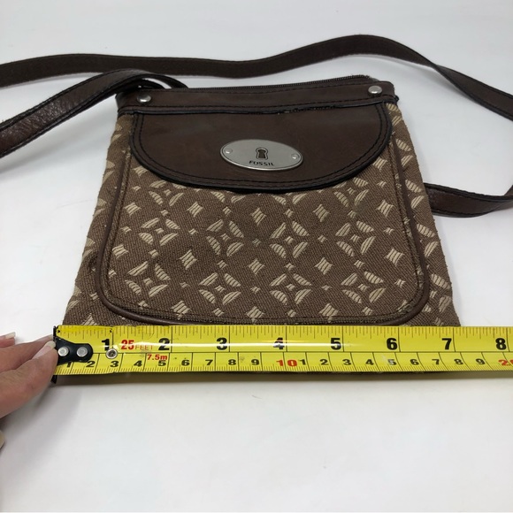 Vintage Fossil Leather and Canvas Crossbody Bag - Picture 7 of 7